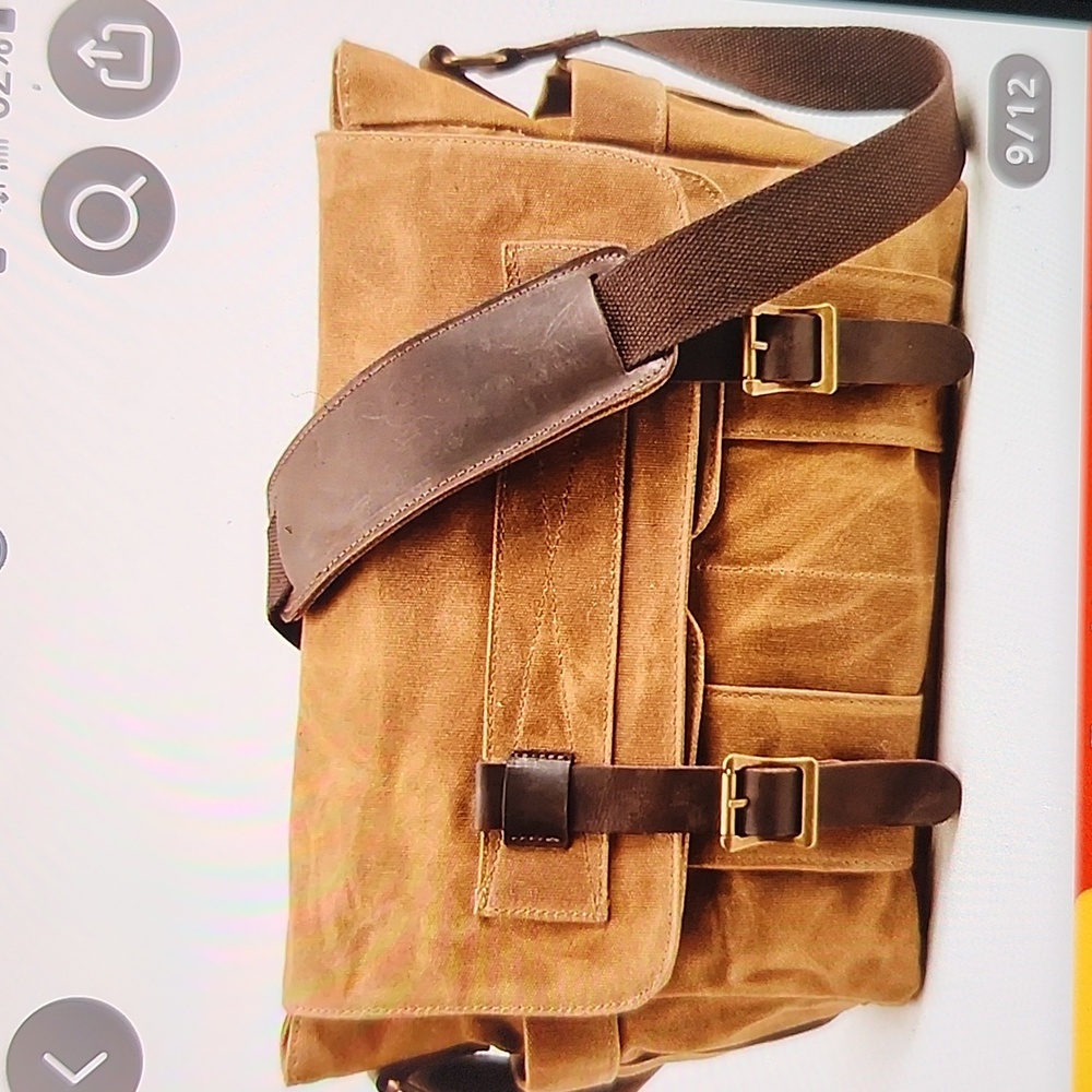 Brown Canvas Messenger Bag